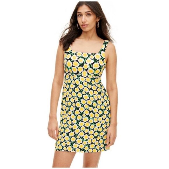 Diane von Furstenberg for Target 90s Shift Yellow Poppy Mini Dress Women's Sz 6 - Picture 12 of 12